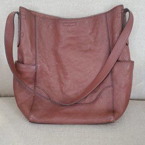 Frye Cognac Leather Side Pocket Hobo Tote